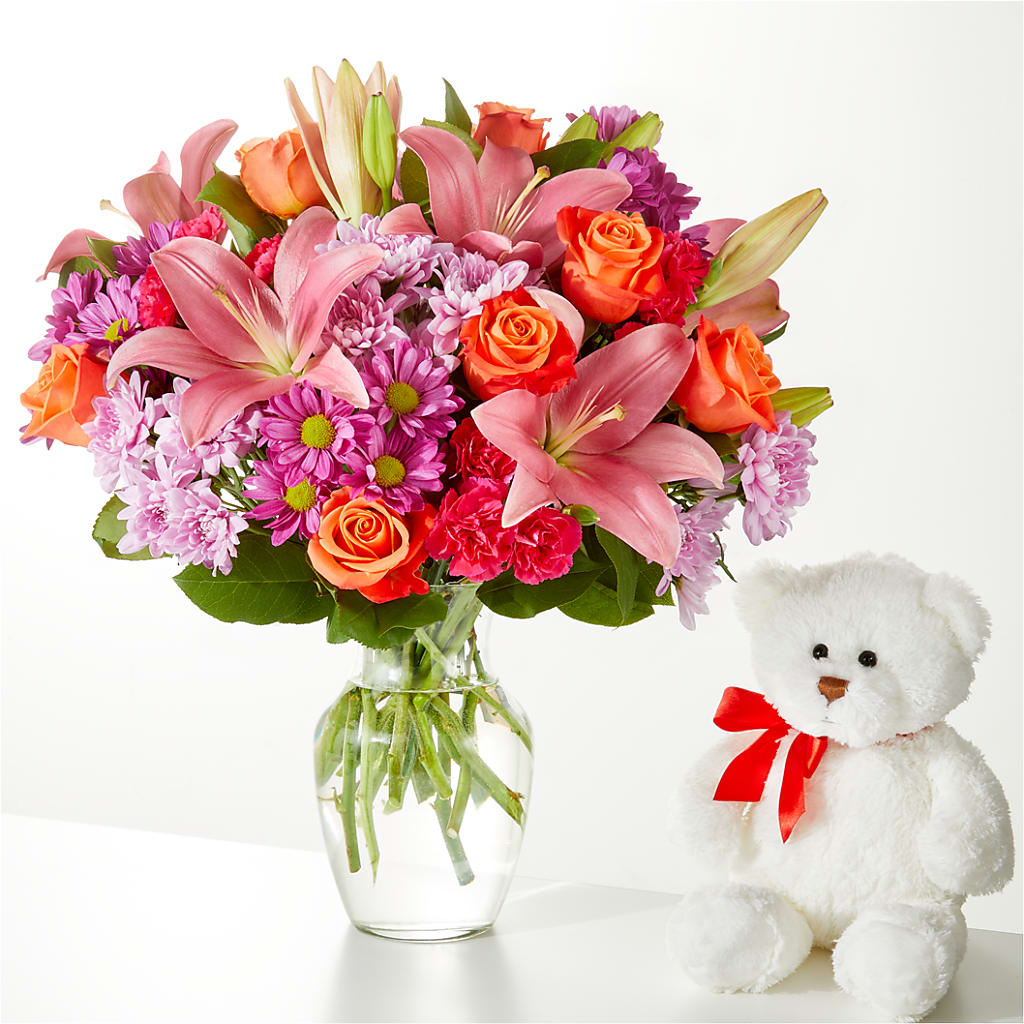 One and Only Bouquet and Bear Bundle – Rimmon Heights Florist, Manchester NH