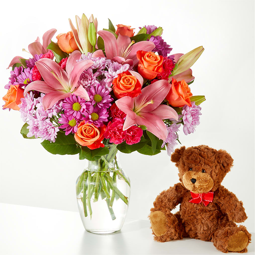 One and Only Bouquet and Bear Bundle – Rimmon Heights Florist, Manchester NH