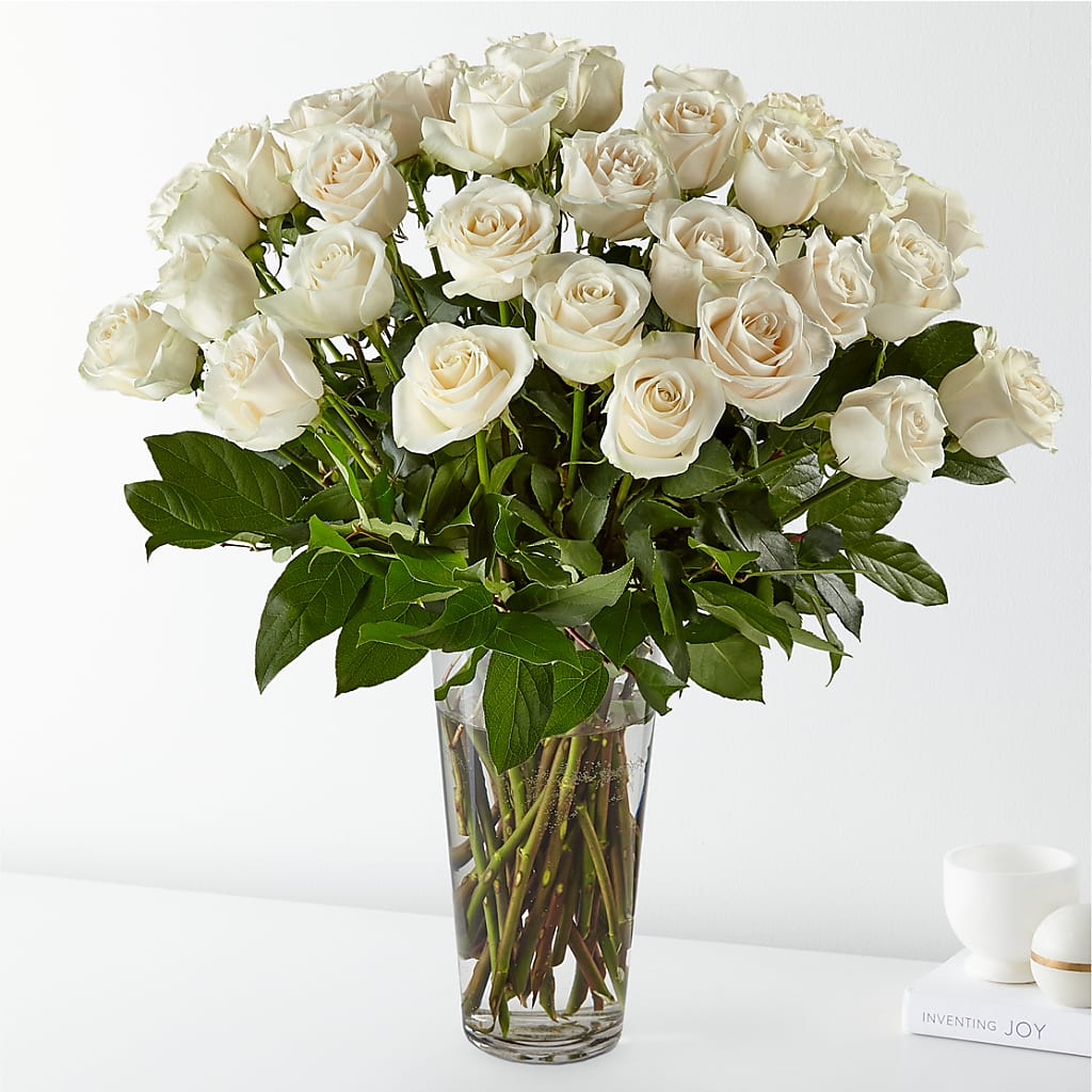 Long Stem White Rose Bouquet – Rimmon Heights Florist, Manchester NH