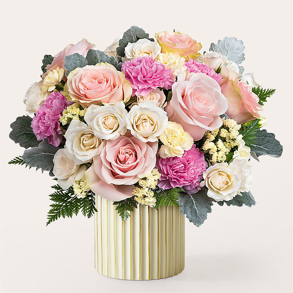 Blissful Moments Bouquet with Ivory Vase – Rimmon Heights Florist, Manchester NH