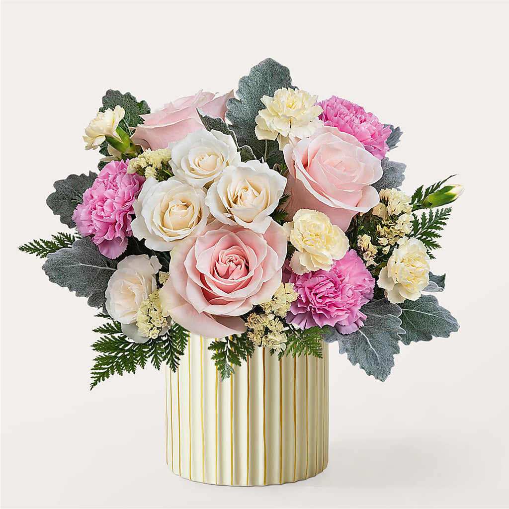 Blissful Moments Bouquet with Ivory Vase – Rimmon Heights Florist, Manchester NH