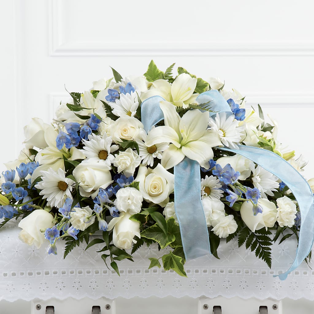 Tender Treasure Casket Spray – Rimmon Heights Florist, Manchester NH