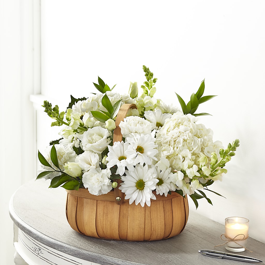 Pure Ivory Basket – Rimmon Heights Florist, Manchester NH