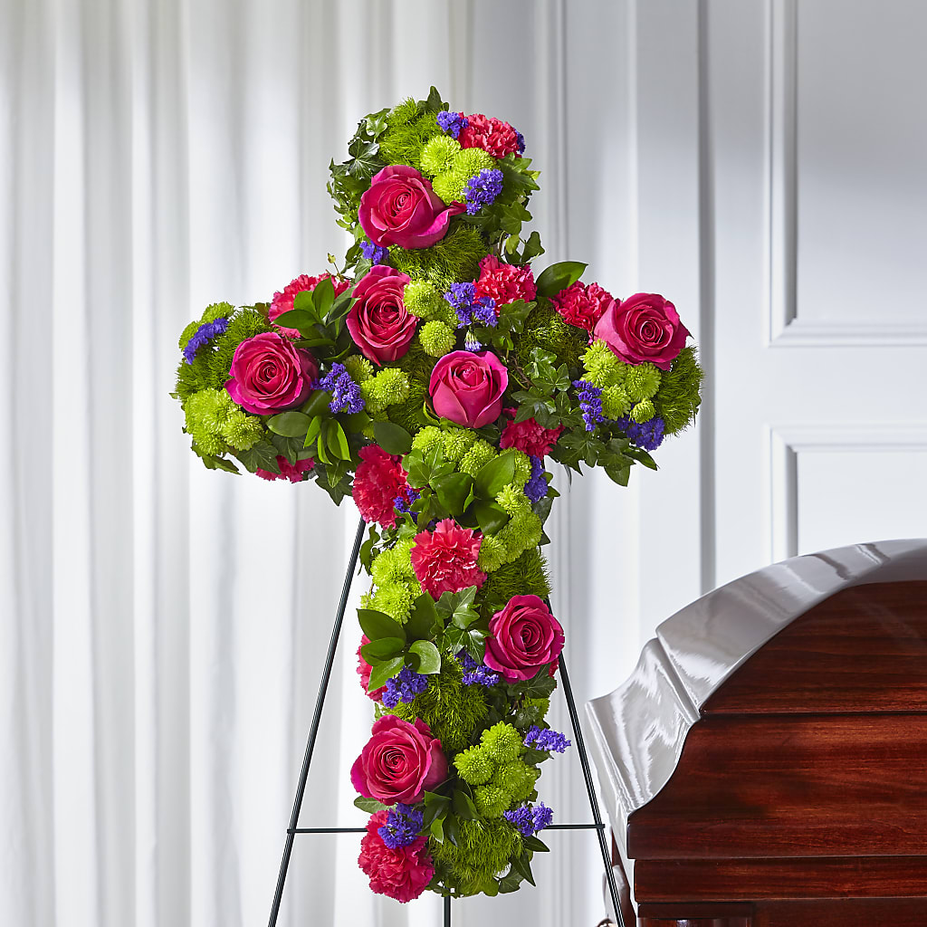 Tribute Rose Floral Cross – Rimmon Heights Florist, Manchester NH