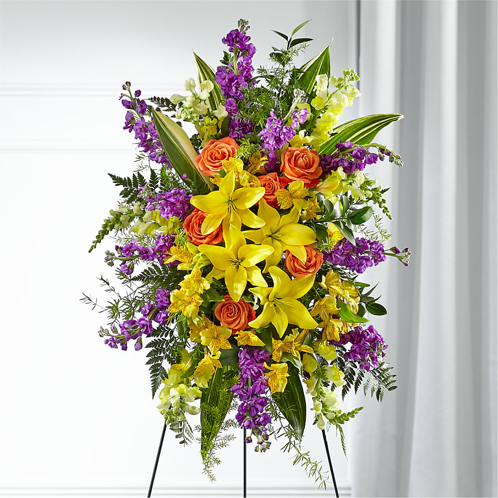 Thoughtful Prayers Standing Spray – Rimmon Heights Florist, Manchester NH