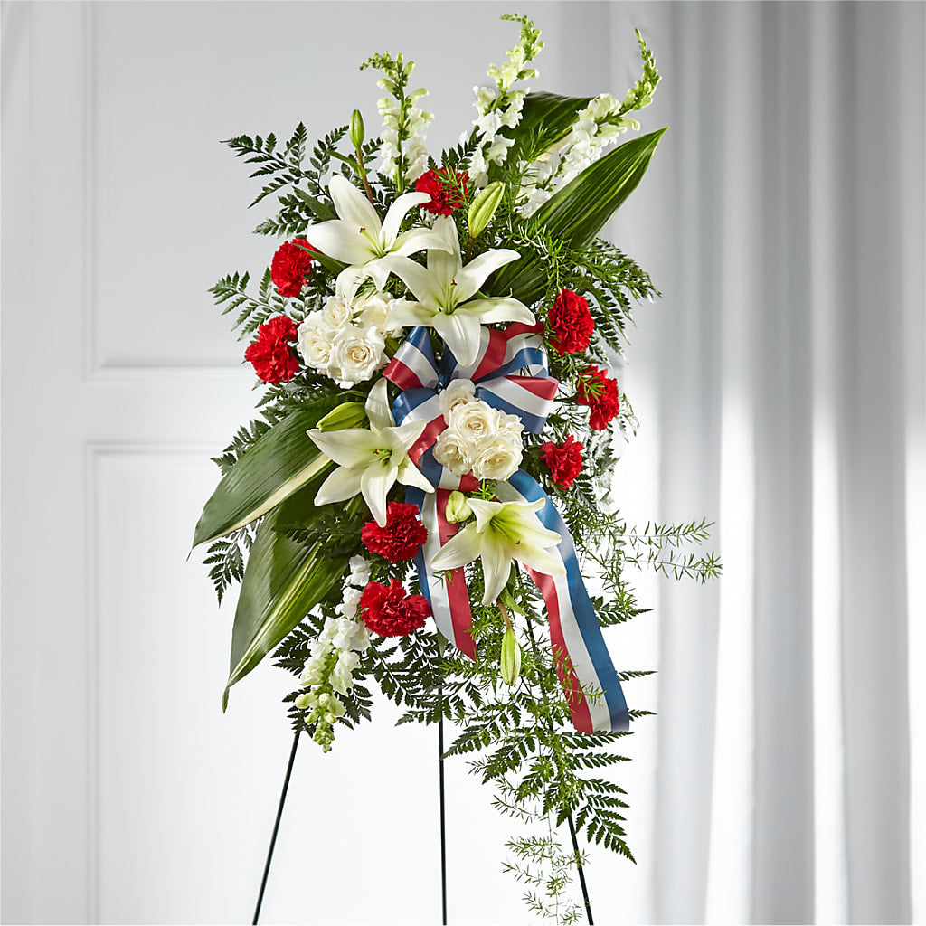 Stars of Life Standing Spray – Rimmon Heights Florist, Manchester NH