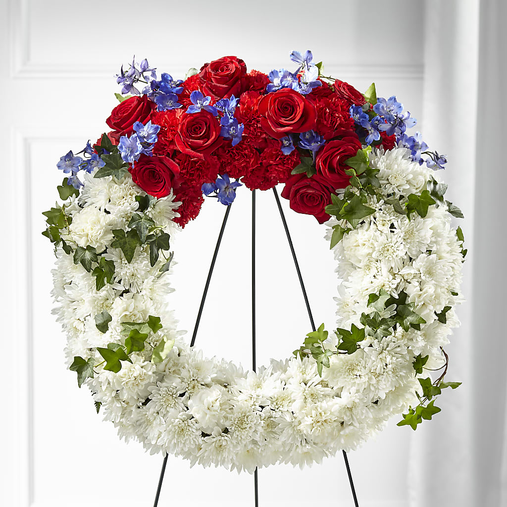 Patriotic Passion Wreath – Rimmon Heights Florist, Manchester NH