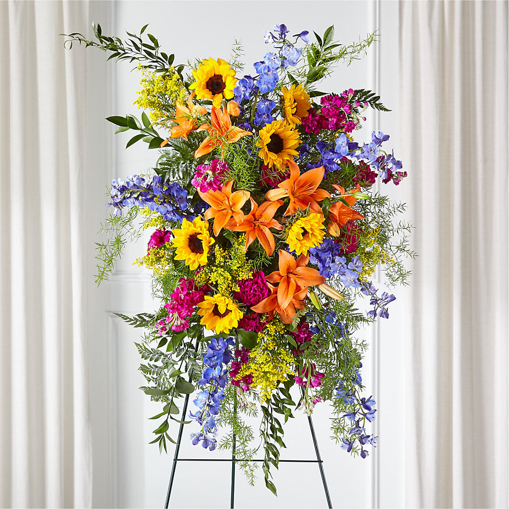 Sunlit Memories Standing Spray (Standard) – Rimmon Heights Florist, Manchester NH