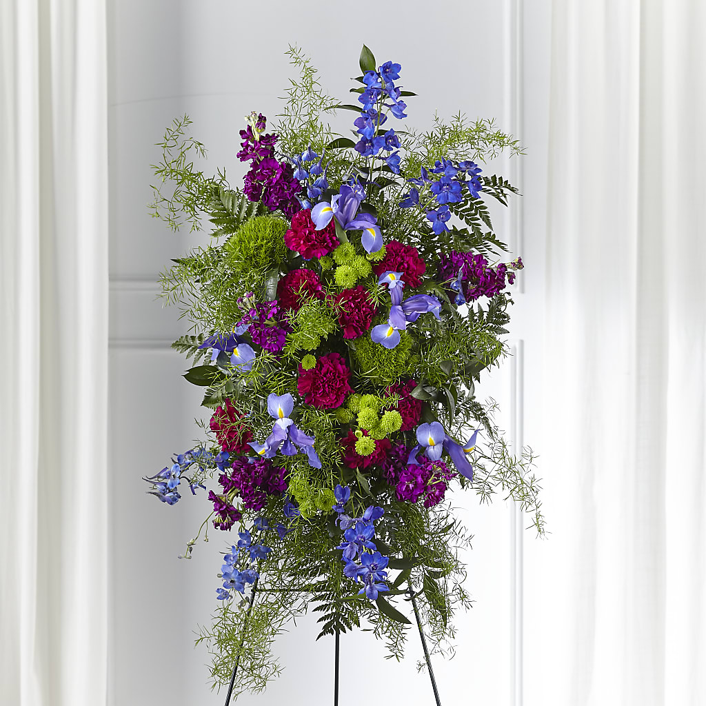 Heavenly Skies Standing Spray – Rimmon Heights Florist, Manchester NH