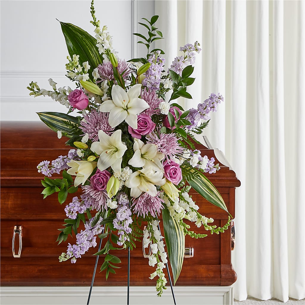 Grateful Hearts Standing Spray – Rimmon Heights Florist, Manchester NH