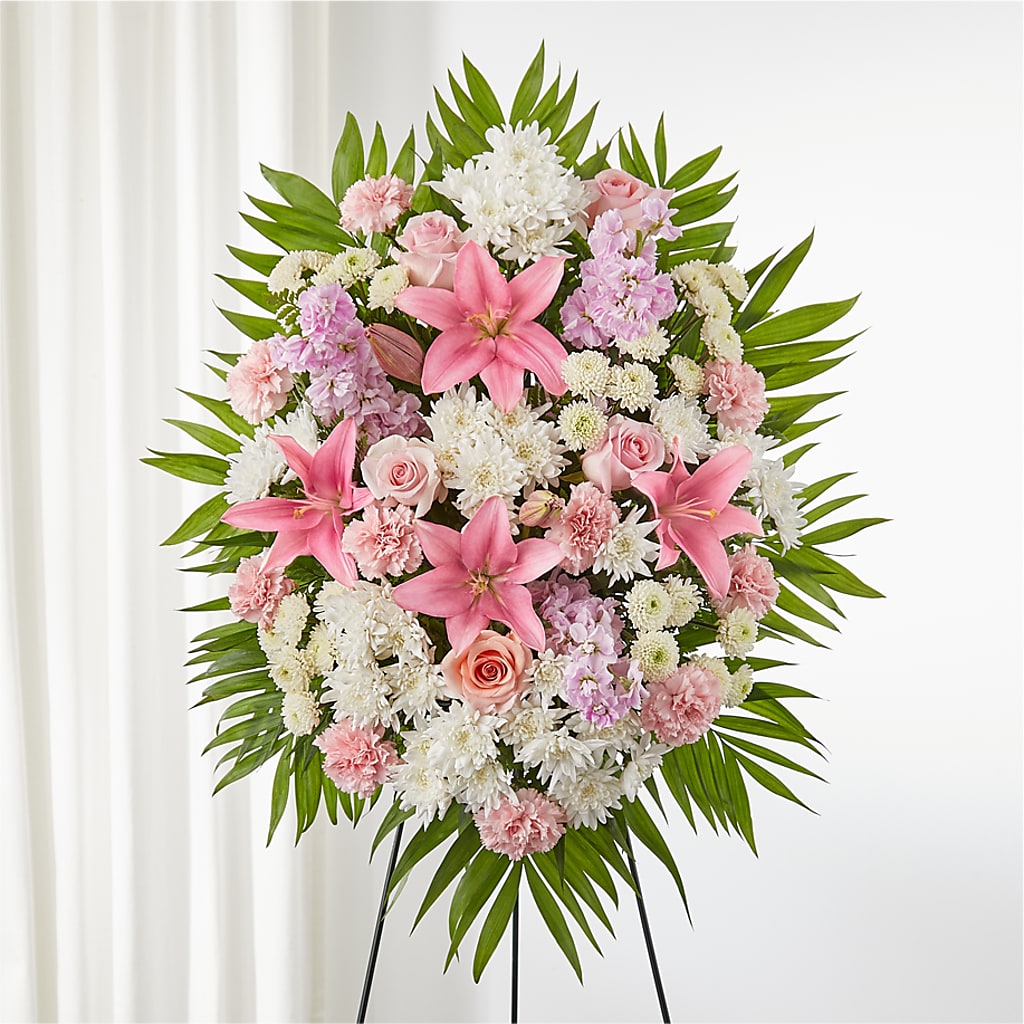 Offering Solace Standing Spray – Rimmon Heights Florist, Manchester NH