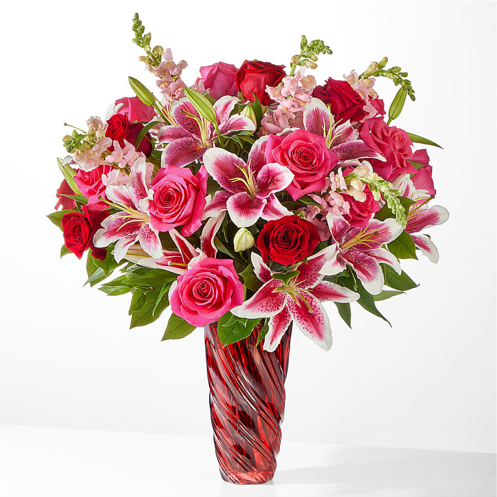 Always You Bouquet with Luxe Swirl Vase – Rimmon Heights Florist, Manchester NH