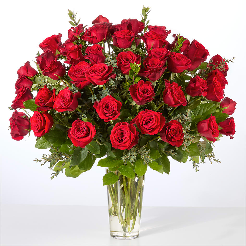 Forever Yours Fifty Stem Red Rose Bouquet – Rimmon Heights Florist, Manchester NH