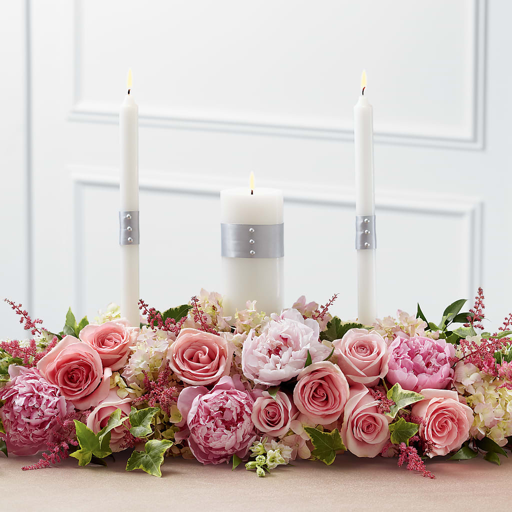 Worldwide Romance Unity Candle Arrangement – Rimmon Heights Florist, Manchester NH