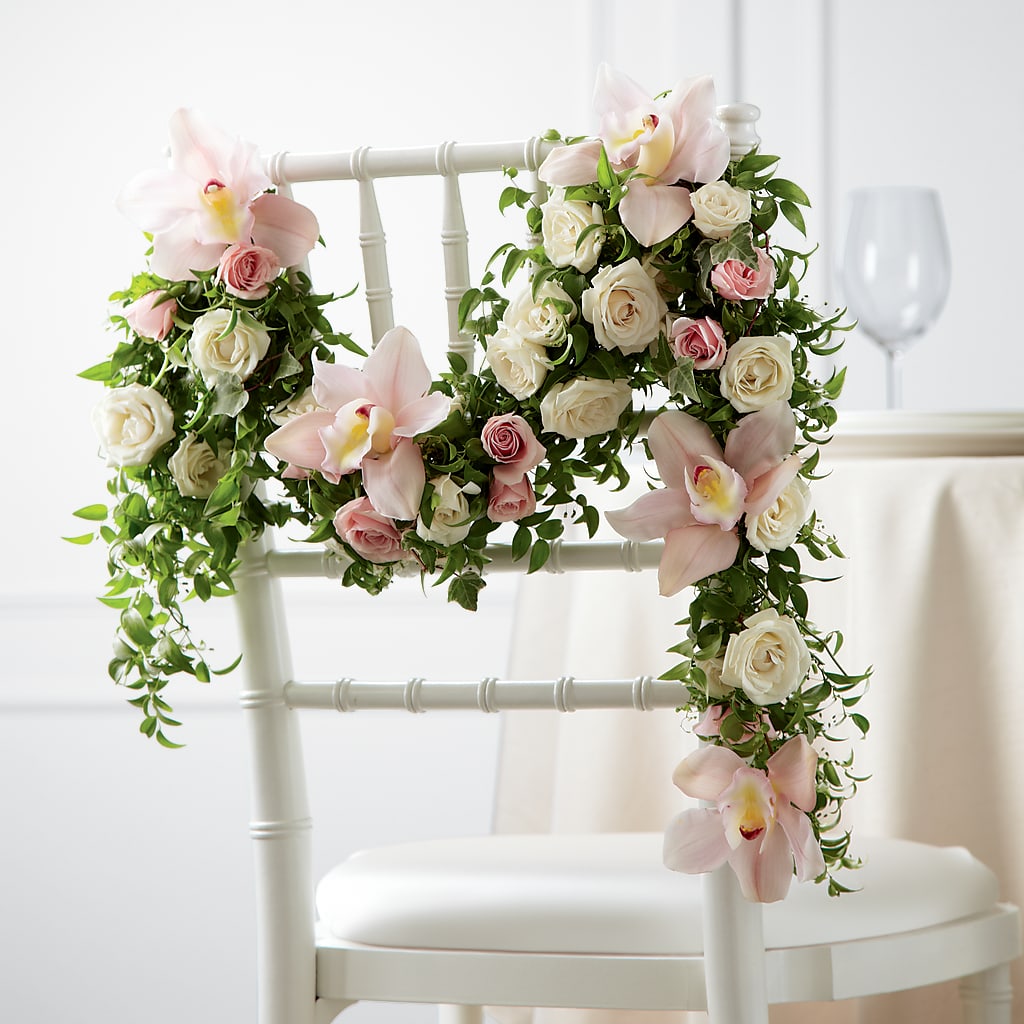 Orchid Rose Chair Décor – Rimmon Heights Florist, Manchester NH