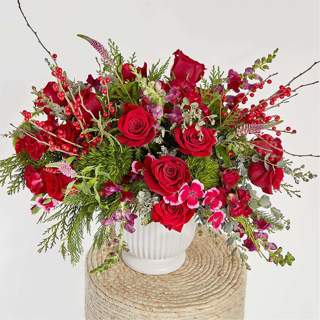 Big Red Bow Bouquet –  Rimmon Heights Florist, Manchester NH