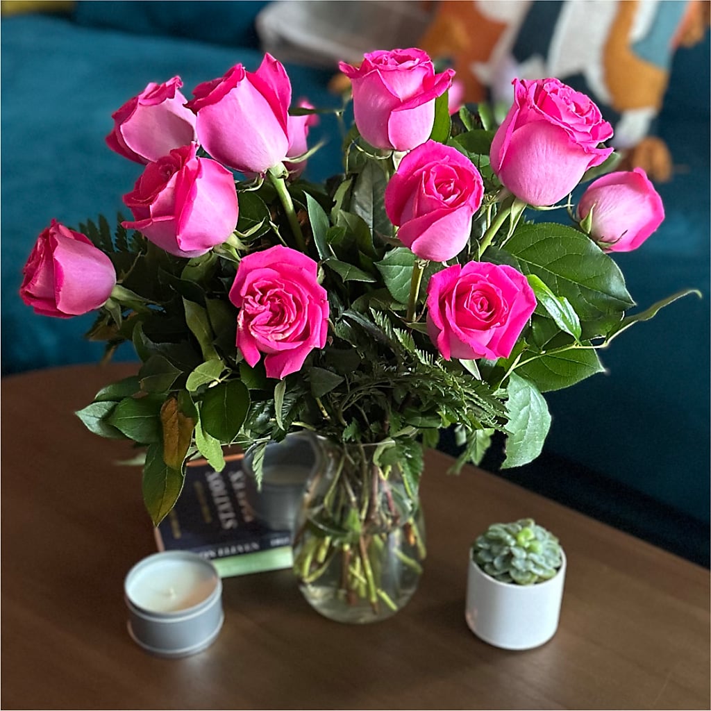 Long Stem Pink Rose Bouquet –  Rimmon Heights Florist, Manchester NH