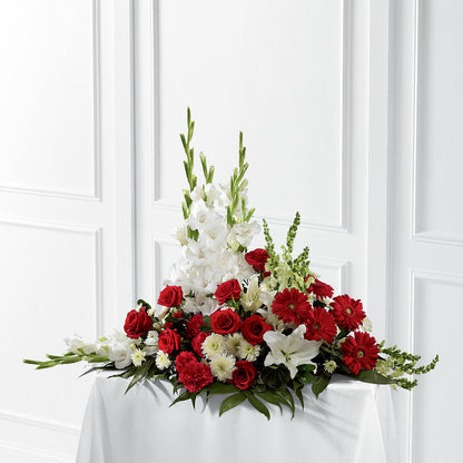 Crimson & White Arrangement –  Rimmon Heights Florist, Manchester NH