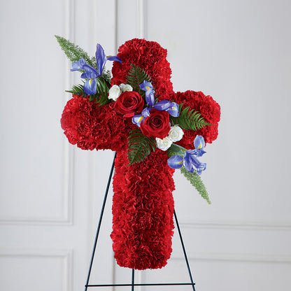 Faithful Hero Floral Cross –  Rimmon Heights Florist, Manchester NH