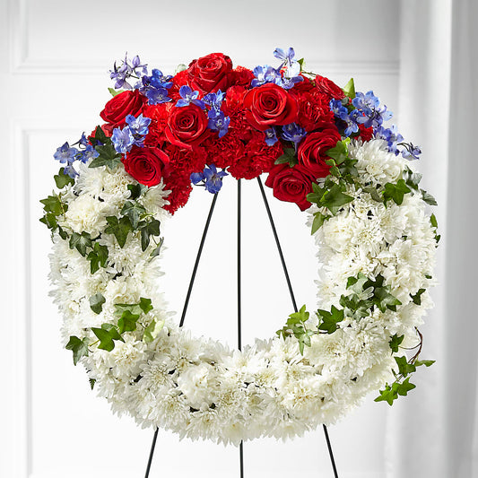 Patriotic Passion Wreath –  Rimmon Heights Florist, Manchester NH