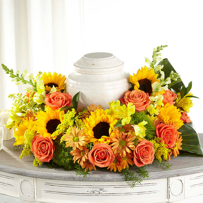 Faithful Sunflower Cremation Adornment –  Rimmon Heights Florist, Manchester NH