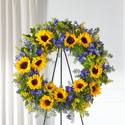 Bright Rays Wreath –  Rimmon Heights Florist, Manchester NH