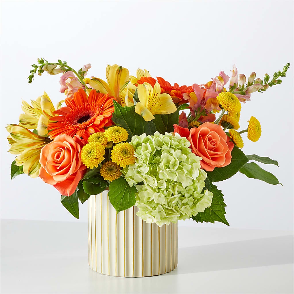 Autumn Sunshine Bouquet with Ivory Vase –  Rimmon Heights Florist, Manchester NH